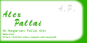 alex pallai business card